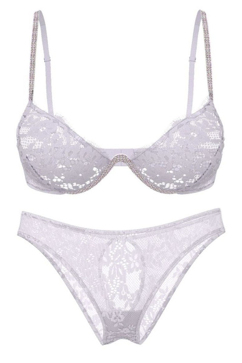 Кружевной бюстгальтер со стразами 812323248 lilac