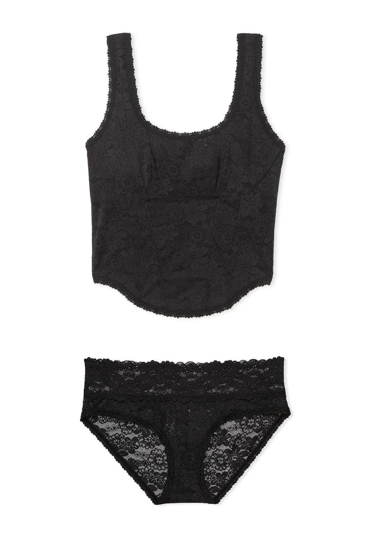 Кружевной комплект с корсетом 817071950 black