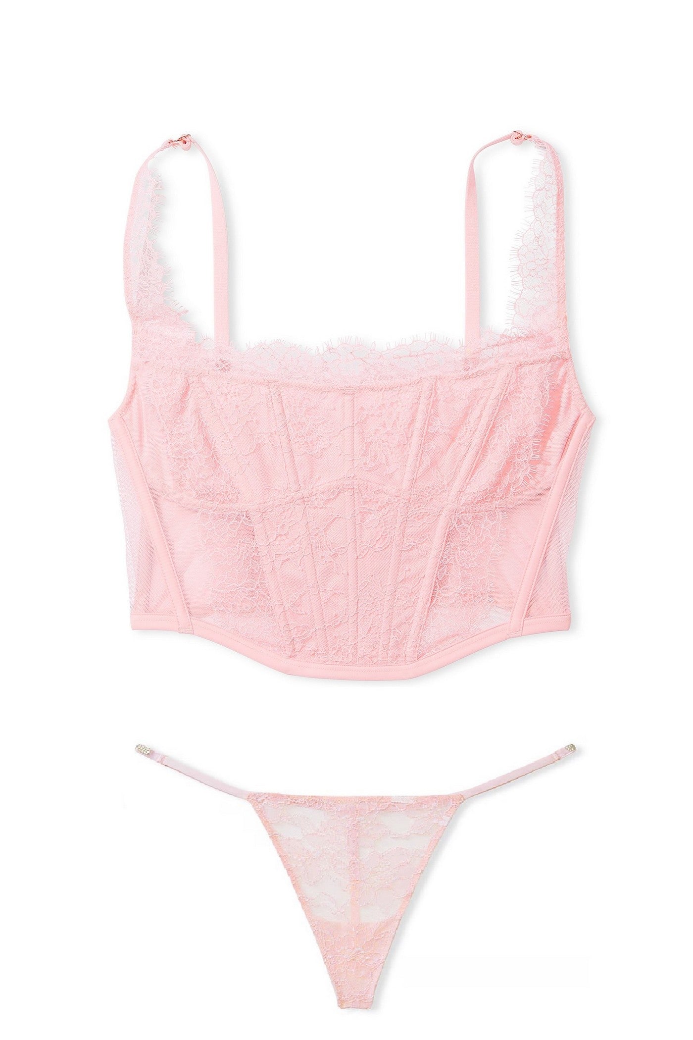 Кружевной комплект с корсетом 848025492 rose