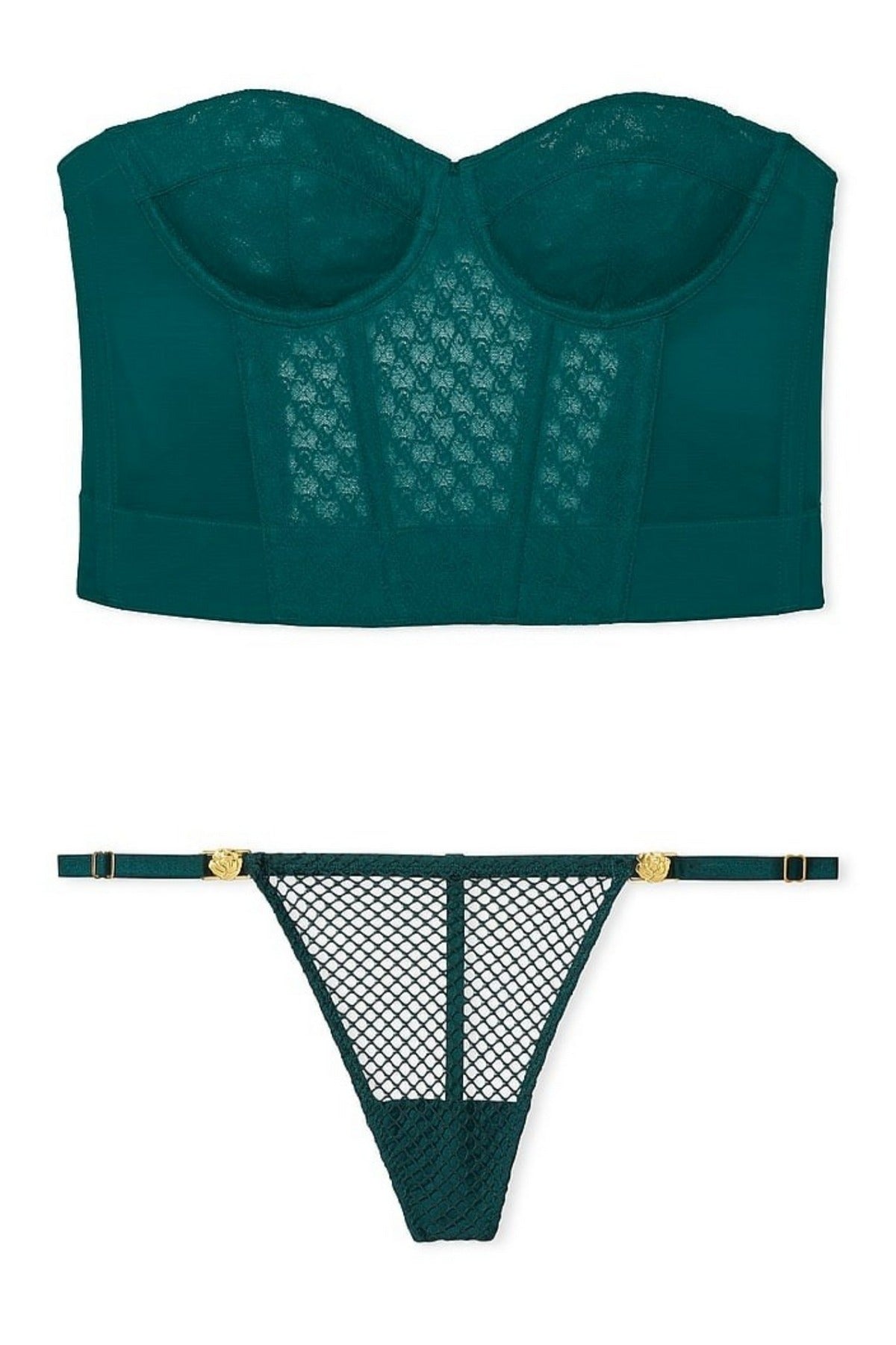 Комплект білизни з корсетом 958282610 green