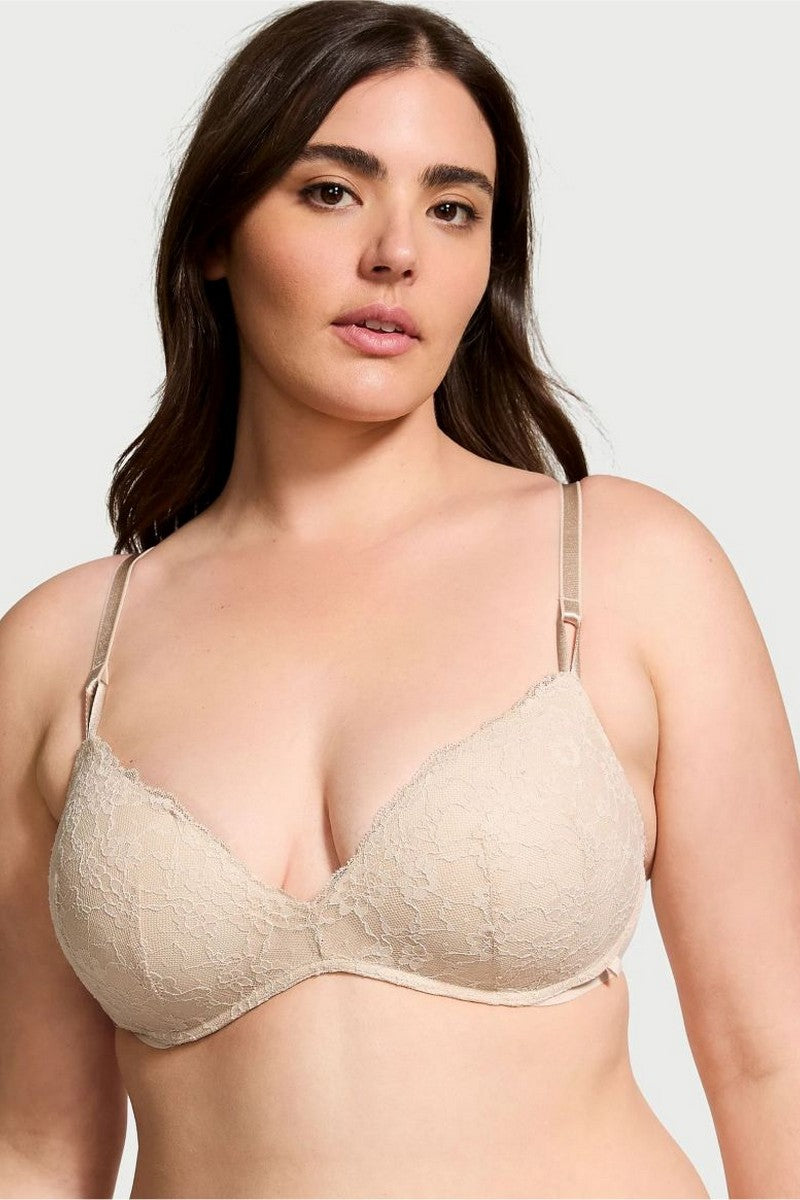 Кружевной комплект пуш-ап 970401323 beige