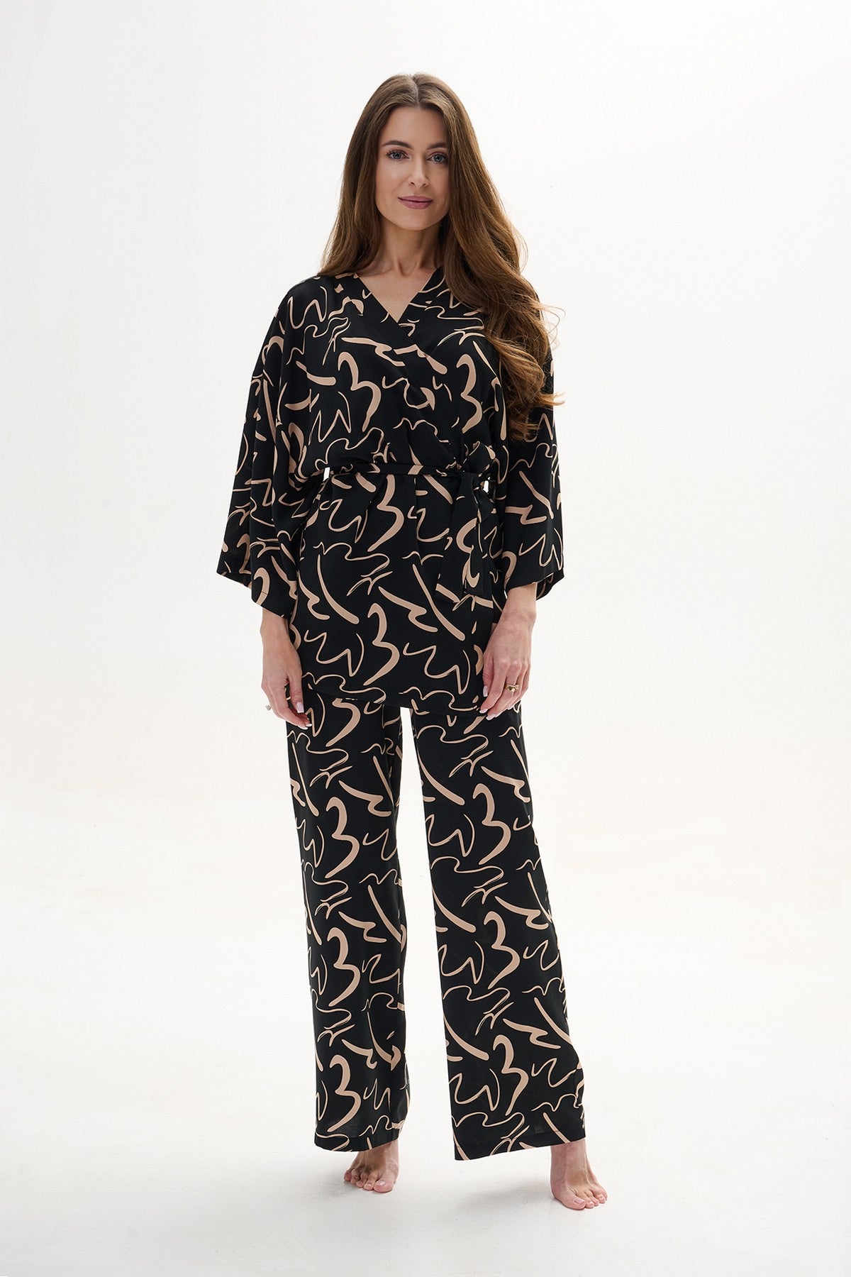 Хлопковий комплект 1812 black/beige Wiktoria