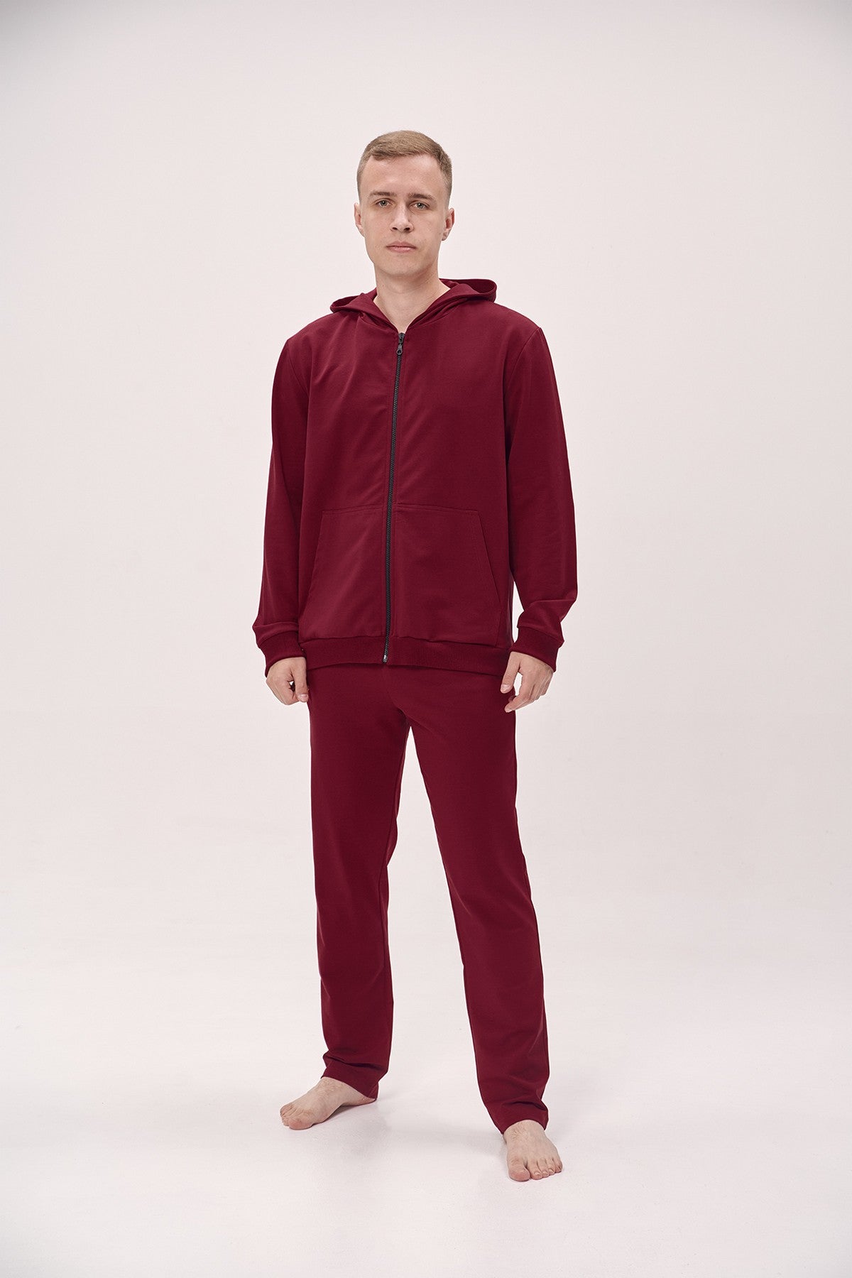 Чоловічий трикотажний костюм 1616/1 bordo