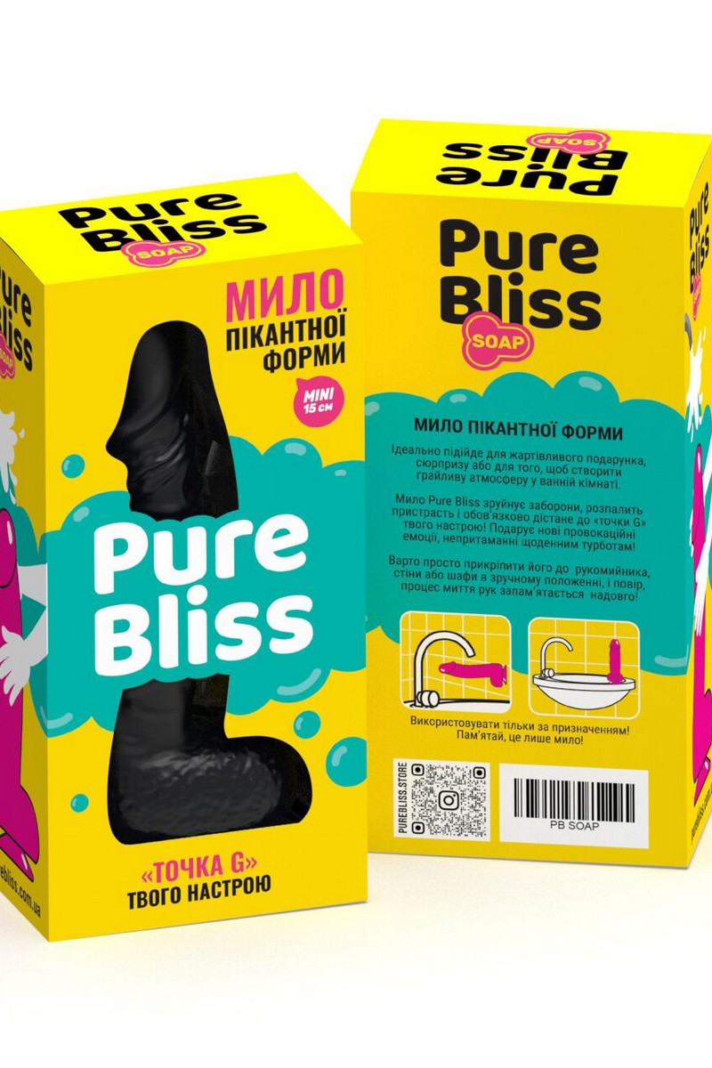 Крафтове мило-член Mini Black SO6352 Pure Bliss коробка