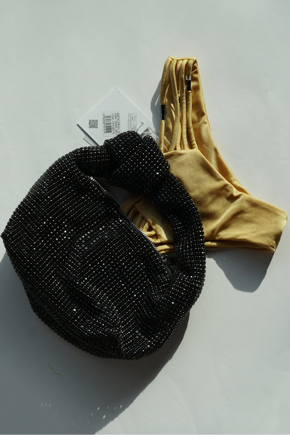 Раздельный купальник со стразами AQ74124 yellow