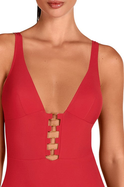 Суцільний купальник 1692 red