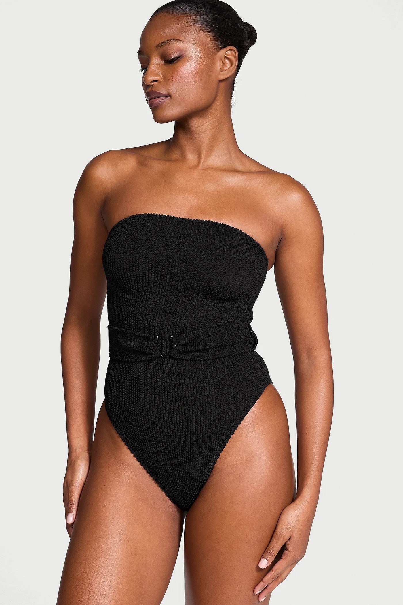 Сдельный купальник с пряжкой 280101804 black