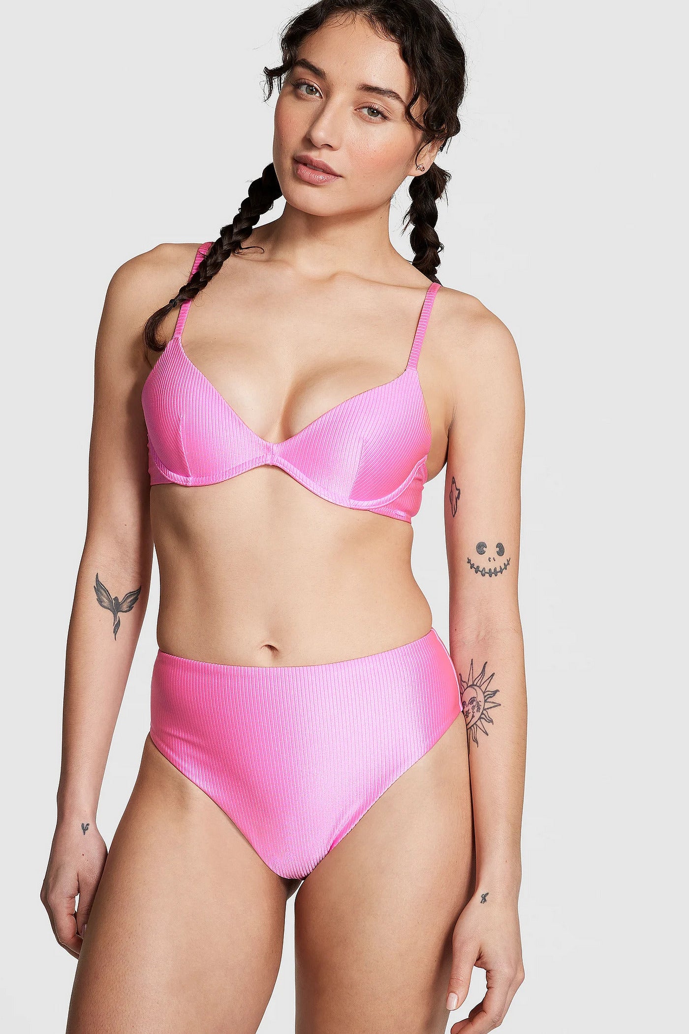 Купальник с высокими плавками 733971888 pink