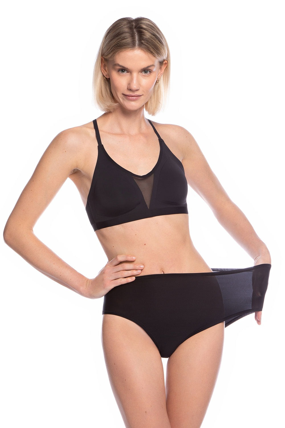 Эластичные высокие трусики слип FIT6000MD-02 black