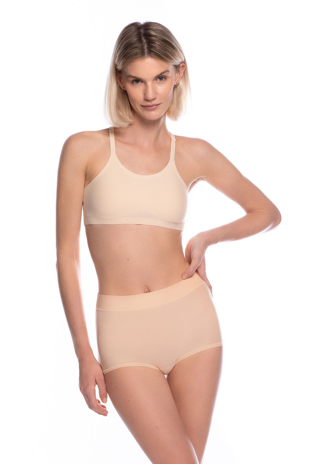 Эластичные высокие трусики-шорты FIT6000SZ-06 beige