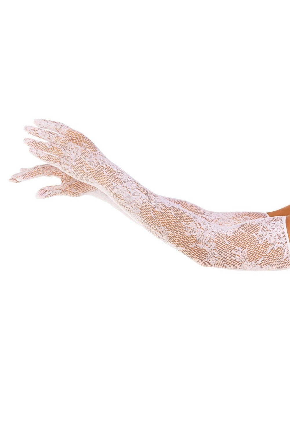 Перчатки из сетки Lace Opera Length Gloves white