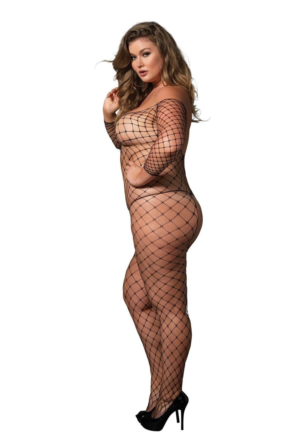 Бодистокинг из сетки Off the shoulder bodystocking Black Queen