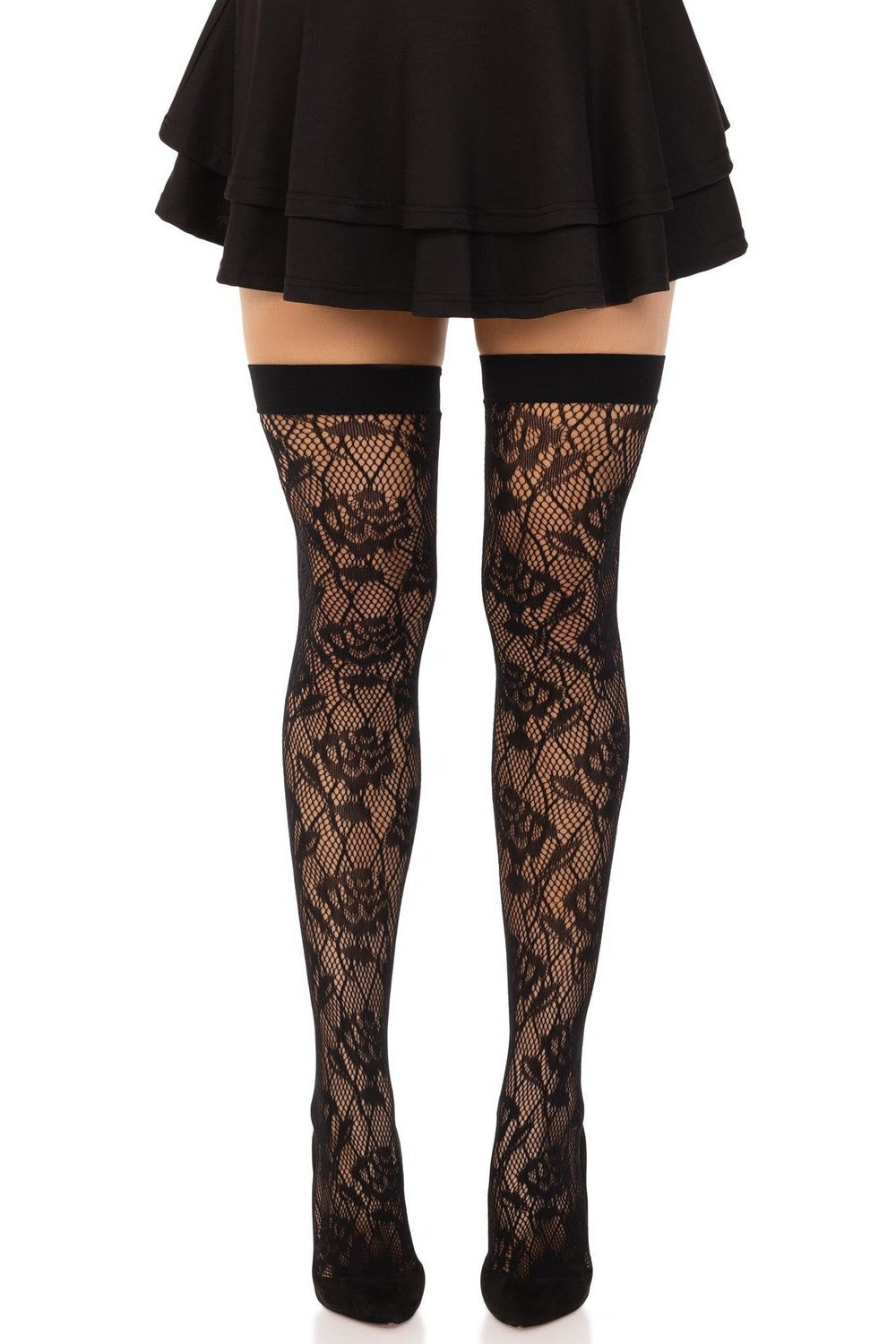 Ажурные чулки Wild rose net thigh highs