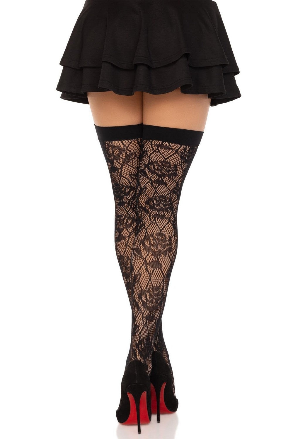 Ажурные чулки Wild rose net thigh highs