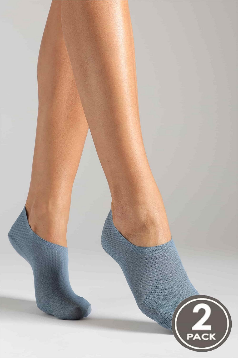 Слідки із силіконовою вставкою 747 Sneaker Invisible Micro Waffle (2 пари) grey/blue