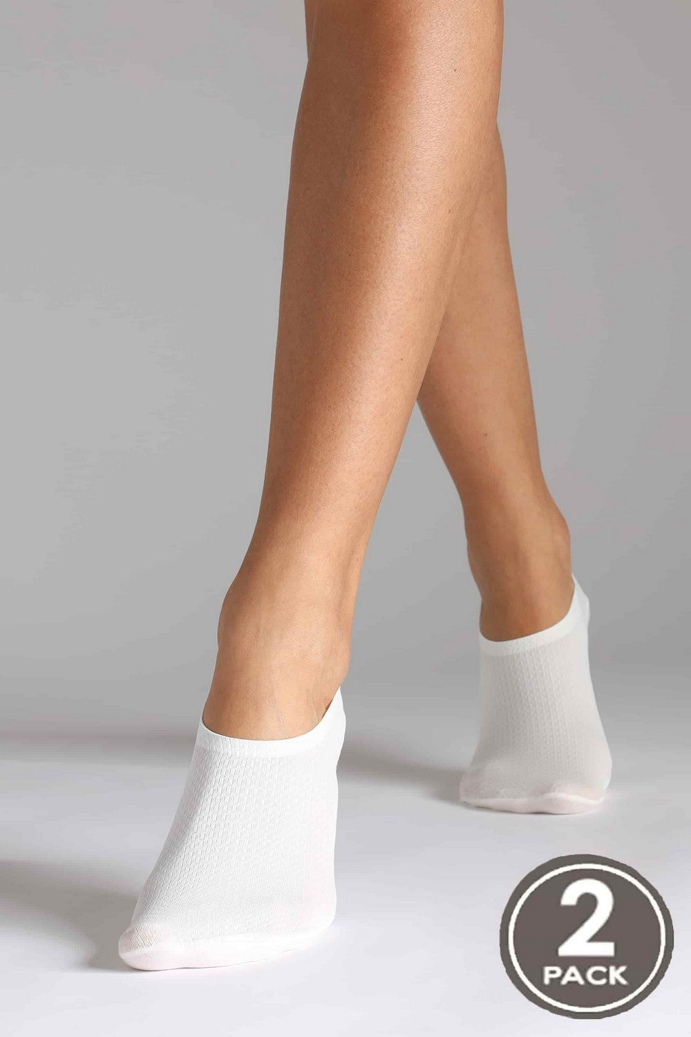 Следки с силиконовой вставкой 747 Sneaker Invisible Micro Waffle (2 пары) white