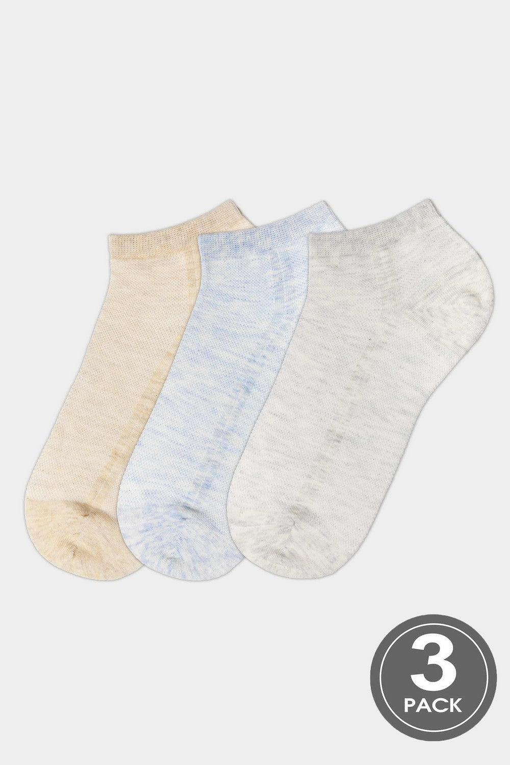 Бавовняні носки 8 Socks Cotton Mesh Low (3 пари) beige/grey/blue