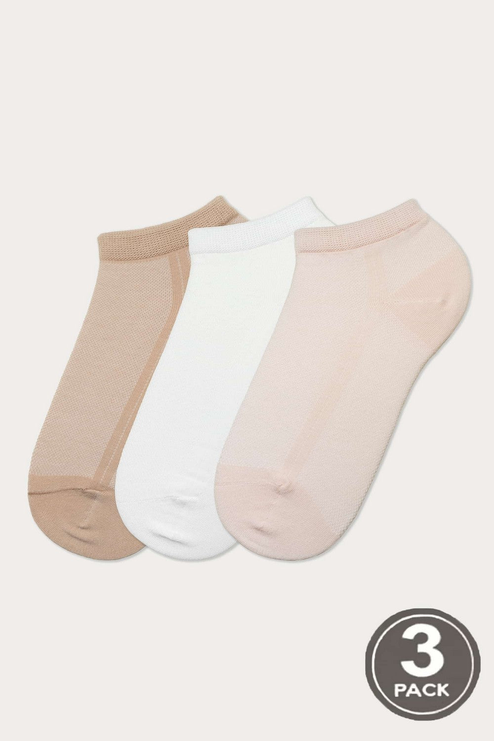 Бавовняні носки 8 Socks Cotton Mesh Low (3 пари) milk/pudra/sand