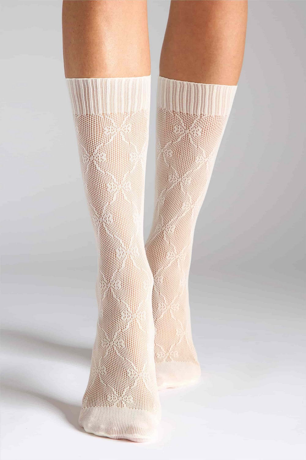 Ажурные гольфы G22 Socks Ajour Bow (2 пары) сream