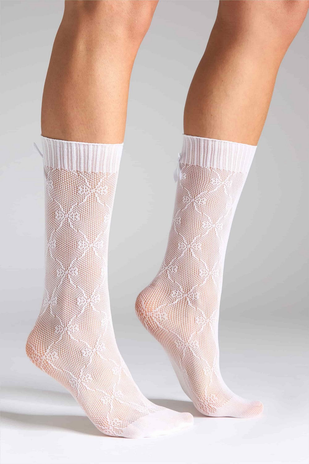 Ажурные гольфы G22 Socks Ajour Bow (2 пары) white