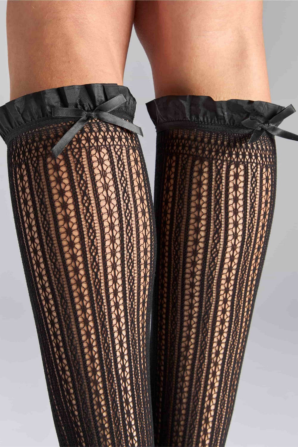 Ажурные гольфы G23 Knee High Ajour Bow (2 пары) black