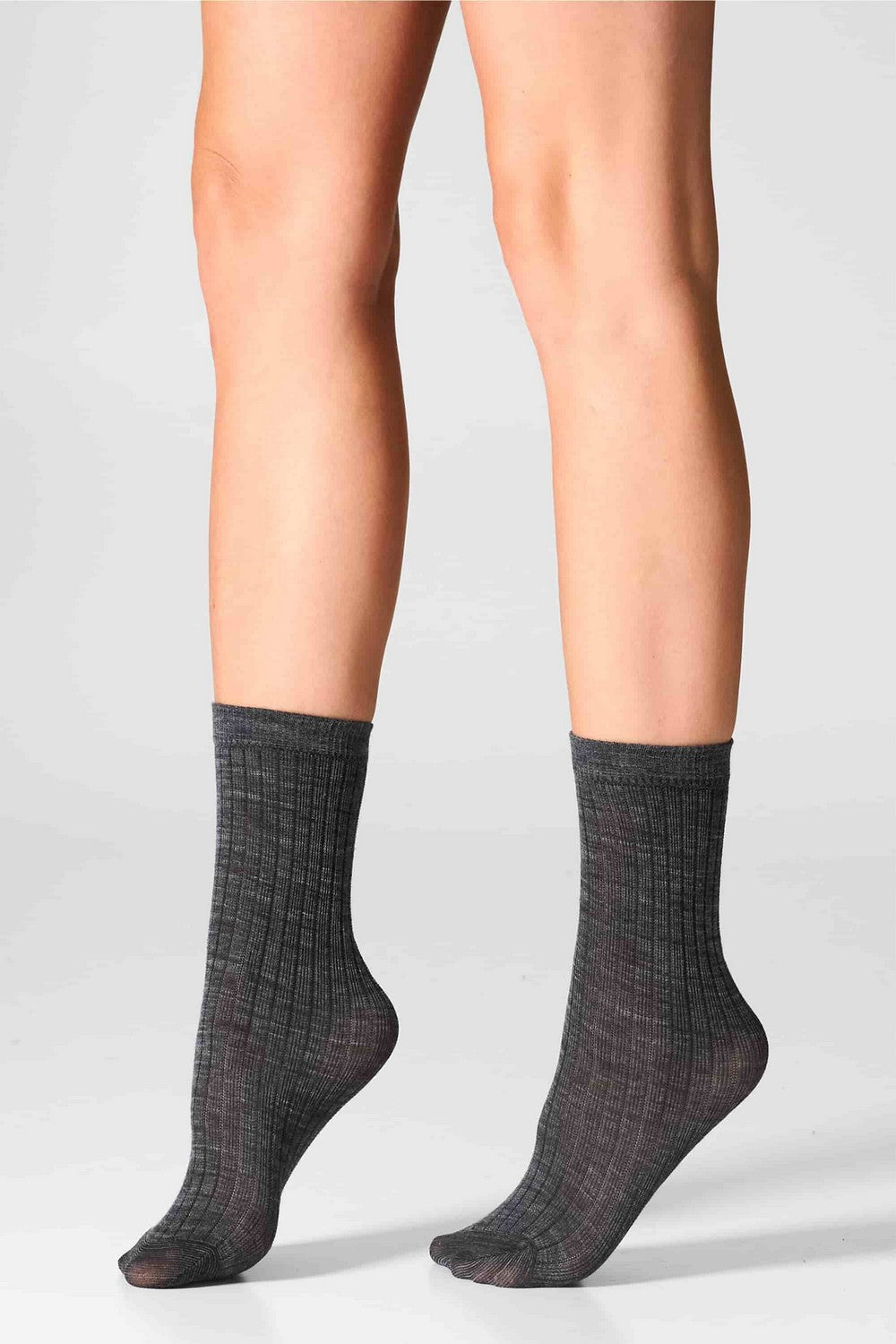 Вовняні шкарпетки W12 (2 шт.) nero/grey melange Legs