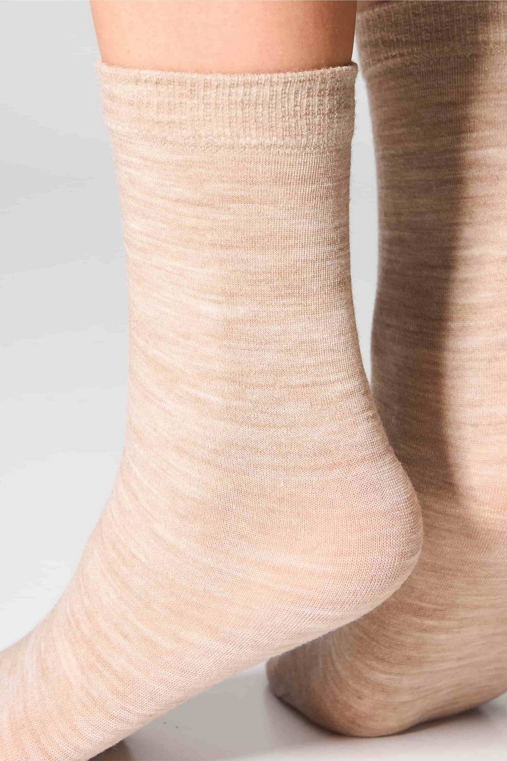 Высокие носки W25 Merino Smooth (2 пары) beige melange