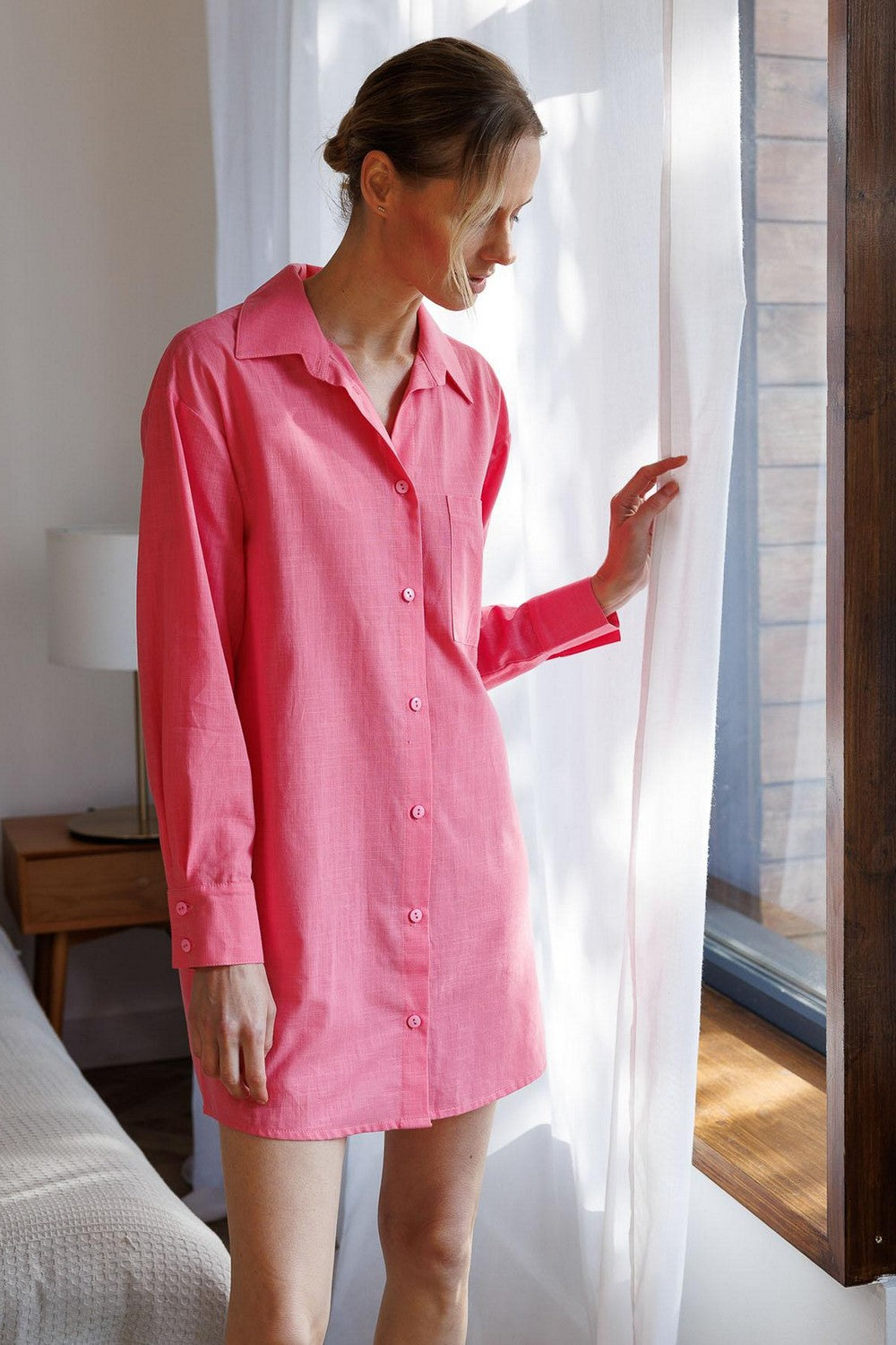 Хлопковый халат на пуговицах 1165/69019