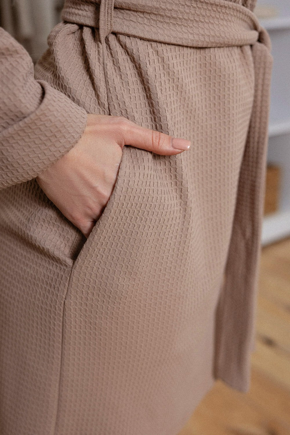 Хлопковый халат с поясом 1420/75004