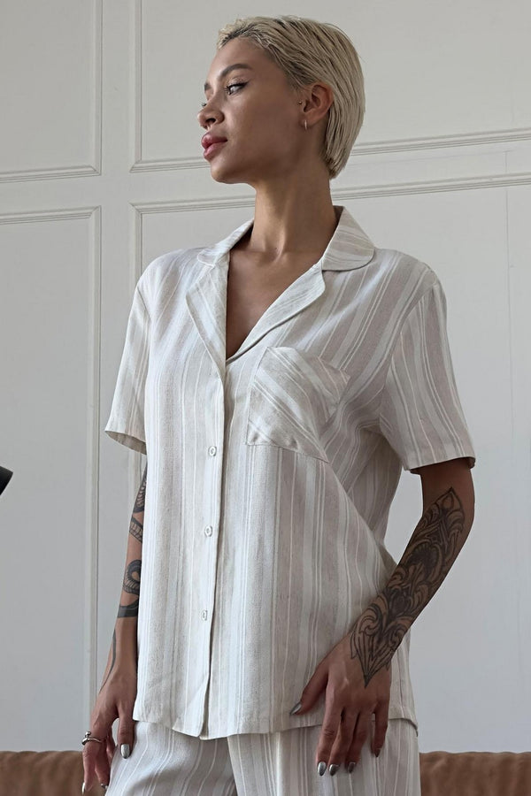 Пижамная блуза в полоску 1547/69014