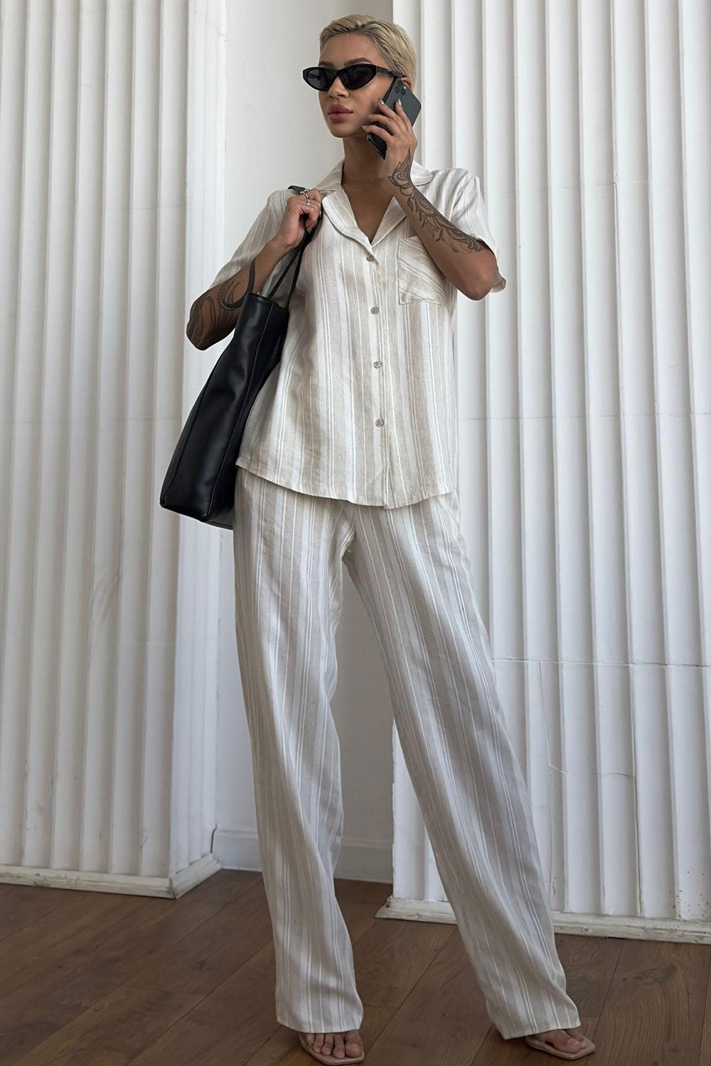 Пижамная блуза в полоску 1547/69014