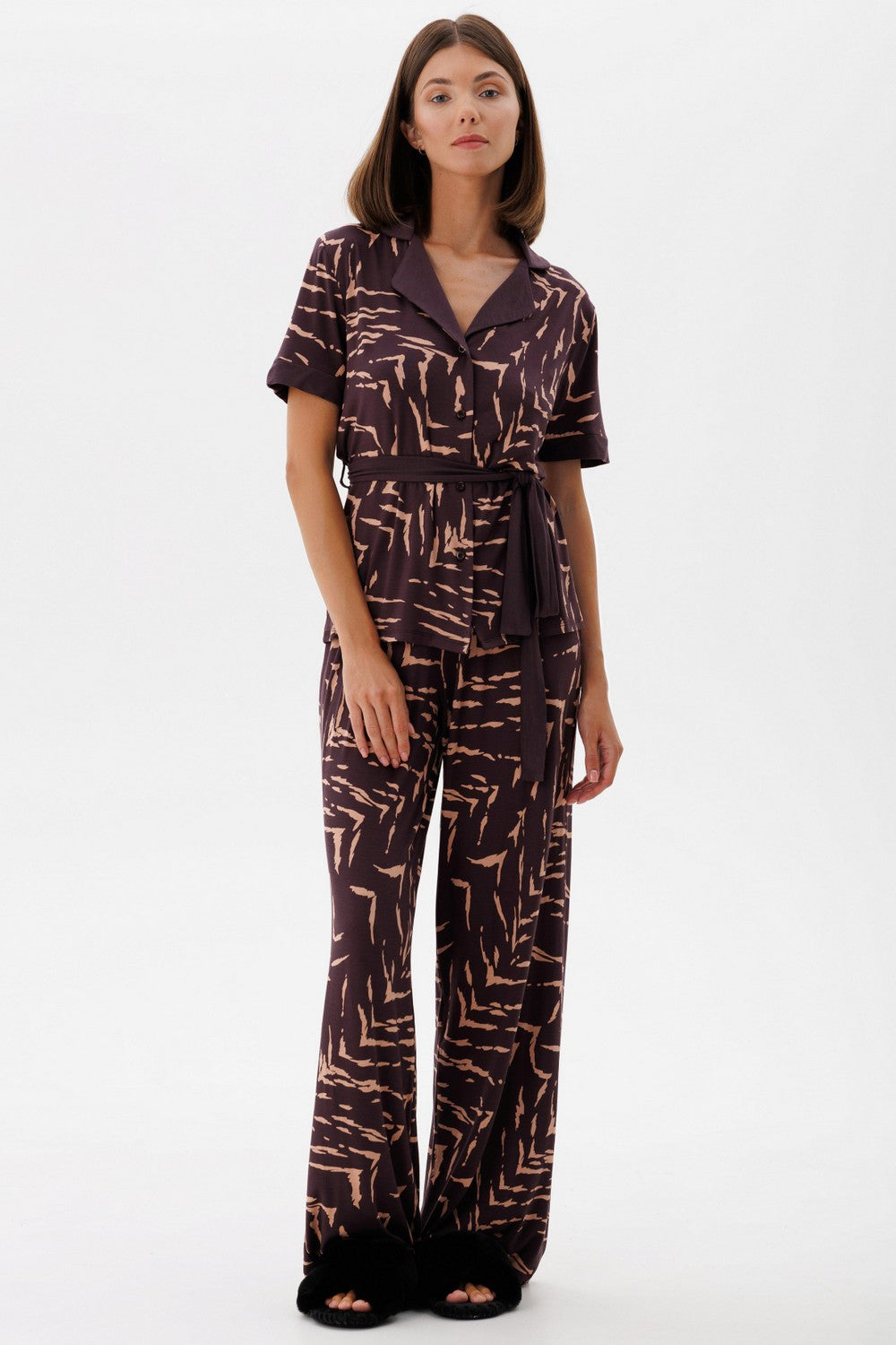 Піжамна блуза з принтом 1710/60042