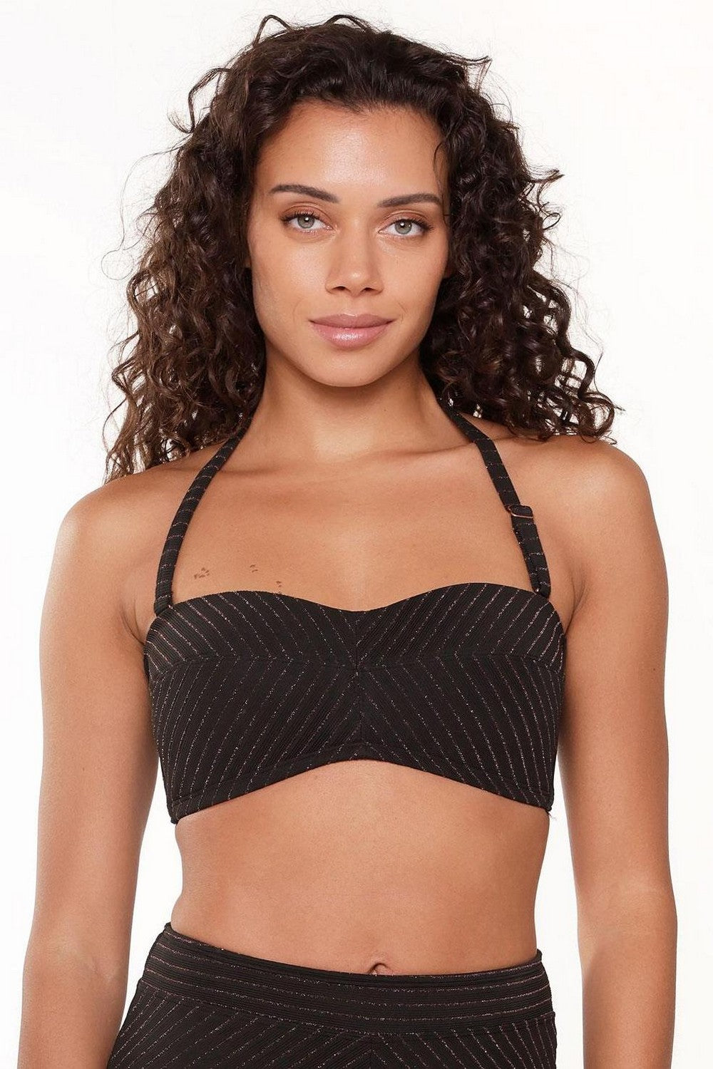 Купальный бюстгальтер бандо с металлизированной нитью 7201BB black