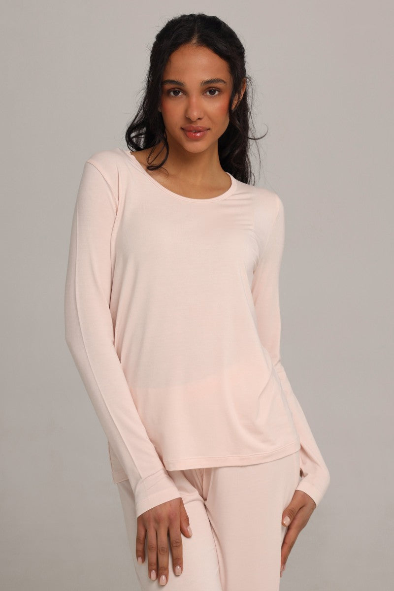 Лонгслив из микромодала 25140 cream