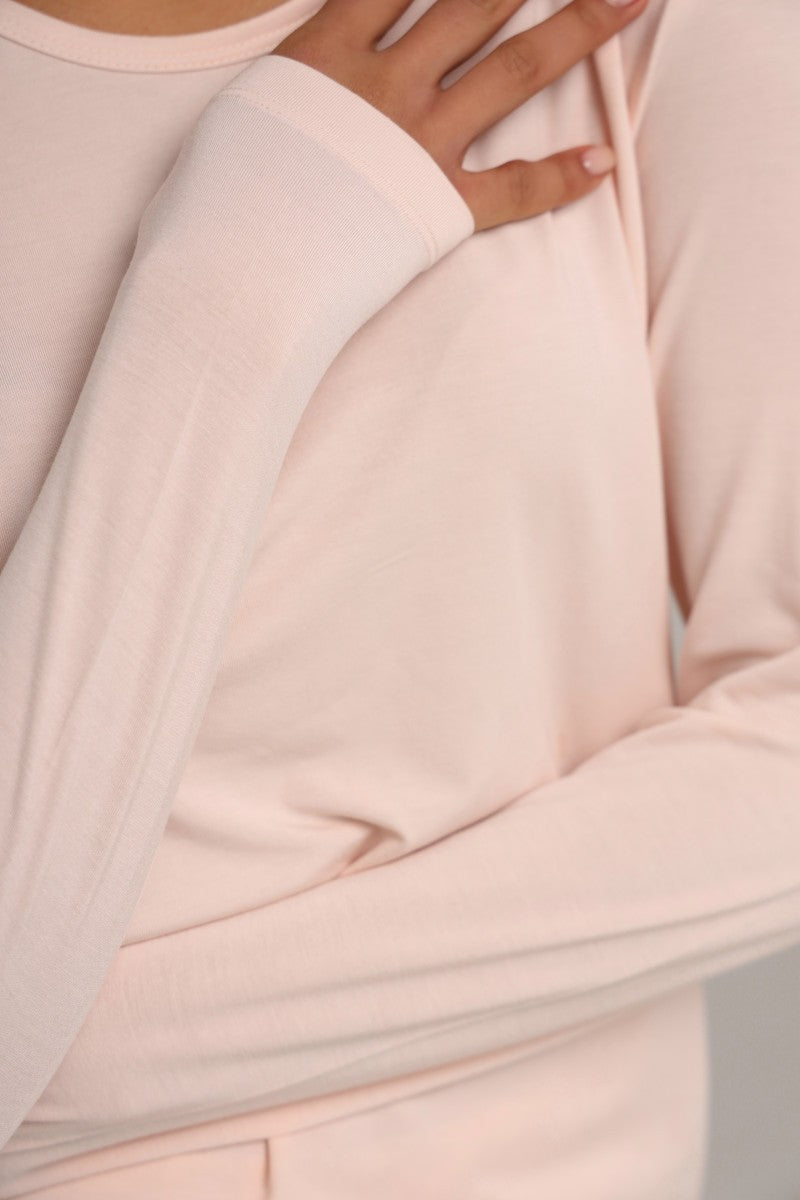 Лонгслив из микромодала 25140 cream