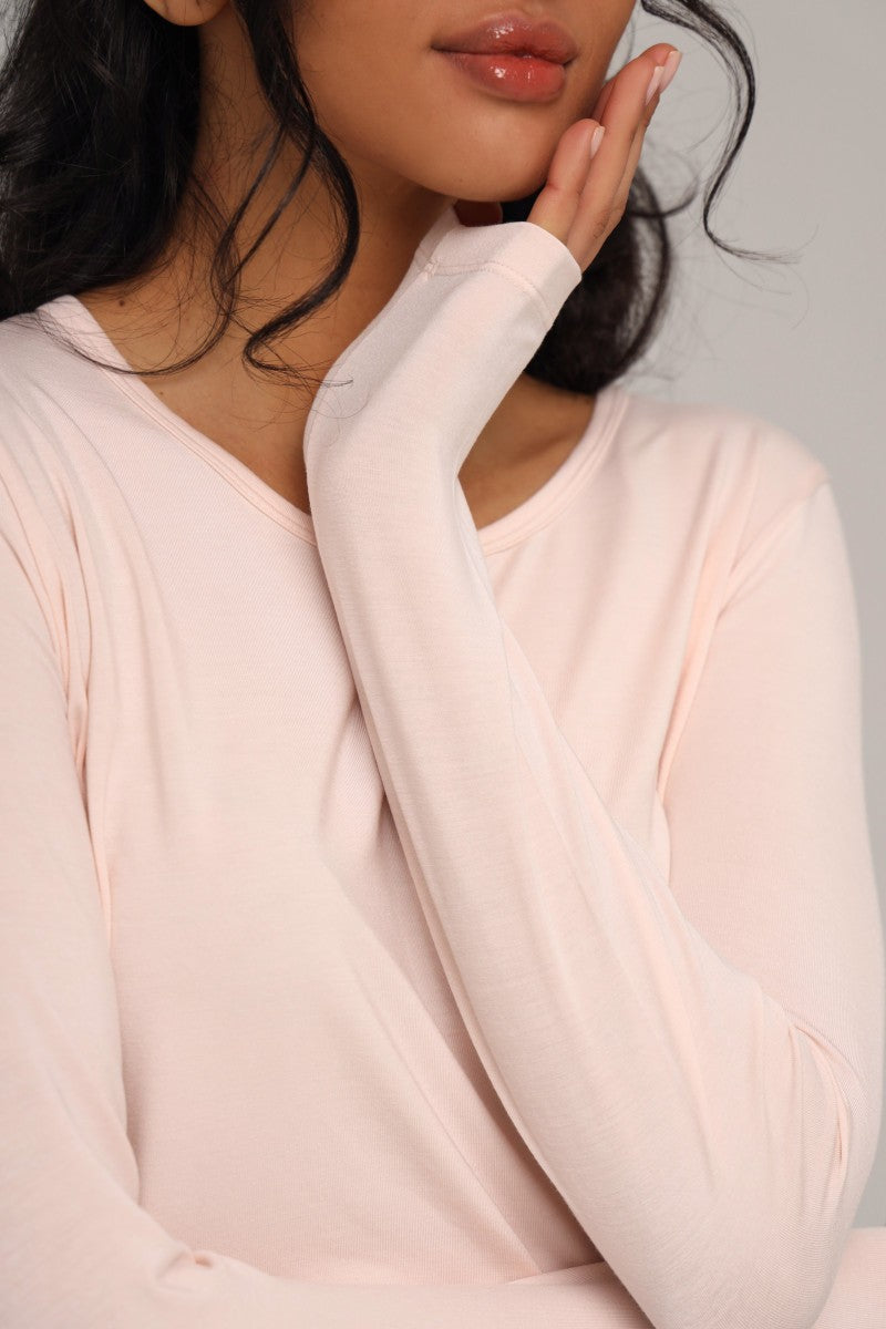 Лонгслив из микромодала 25140 cream