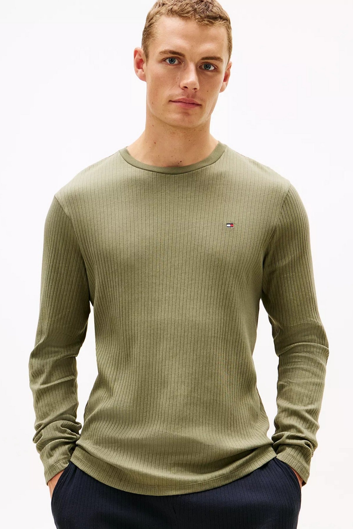Чоловічий лонгслів 366300465 green Tommy Hilfiger
