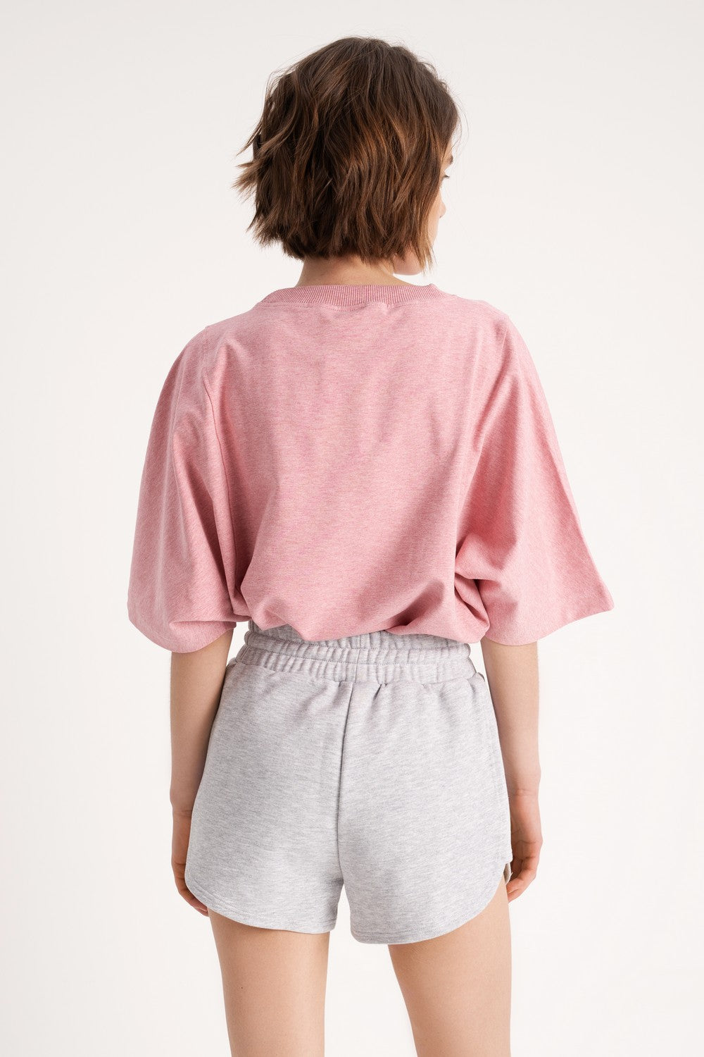 Хлопковая футболка оверсайз 2012-91 Paula rose melange