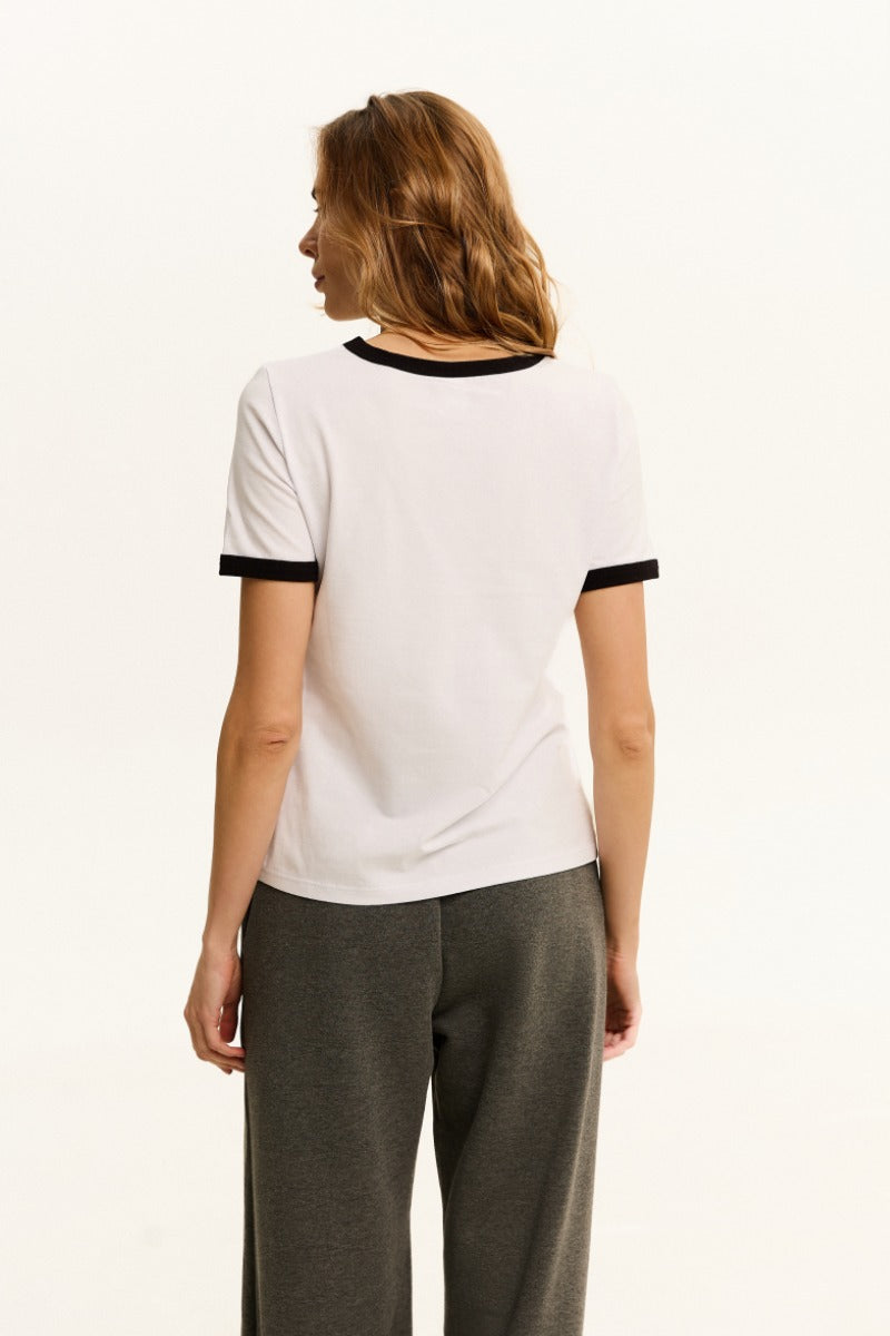 Хлопковая футболка с кантом L031 Tessa white