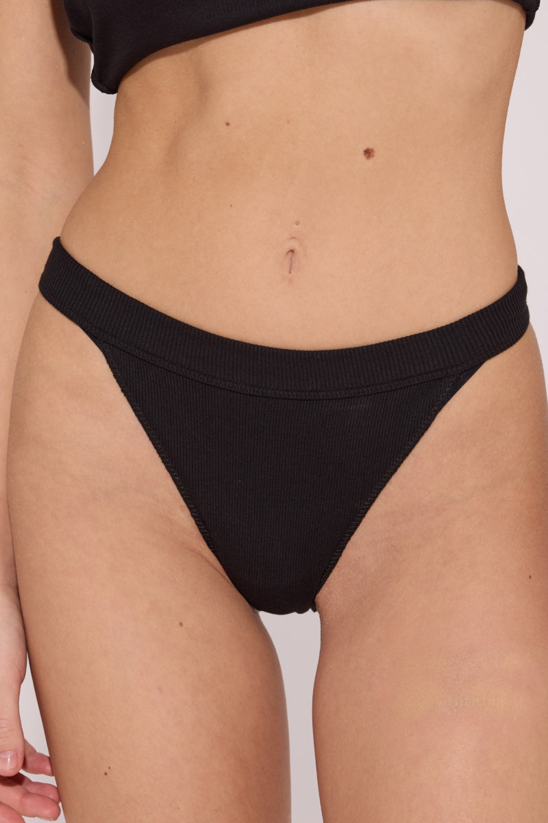 Трусики танга в рубчик L5176T Porto black