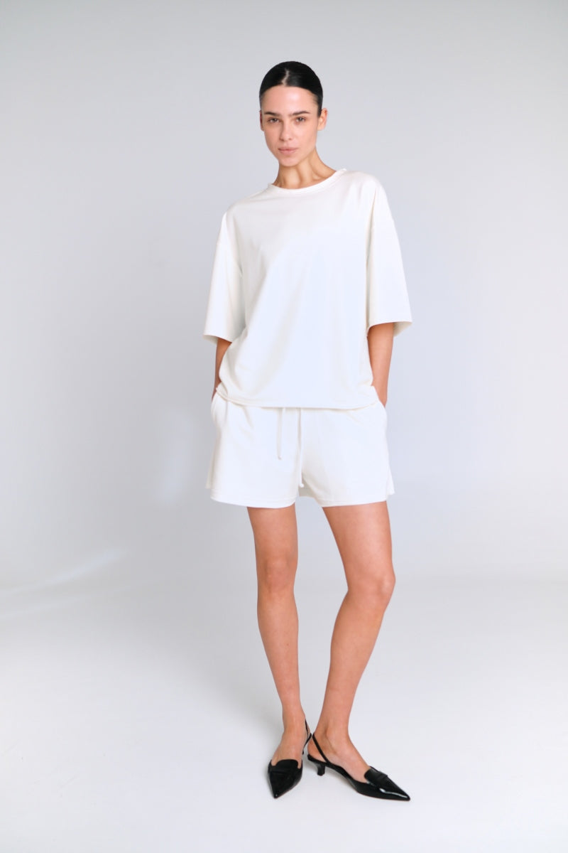 Бавовняний костюм з шортами LC070 ivory