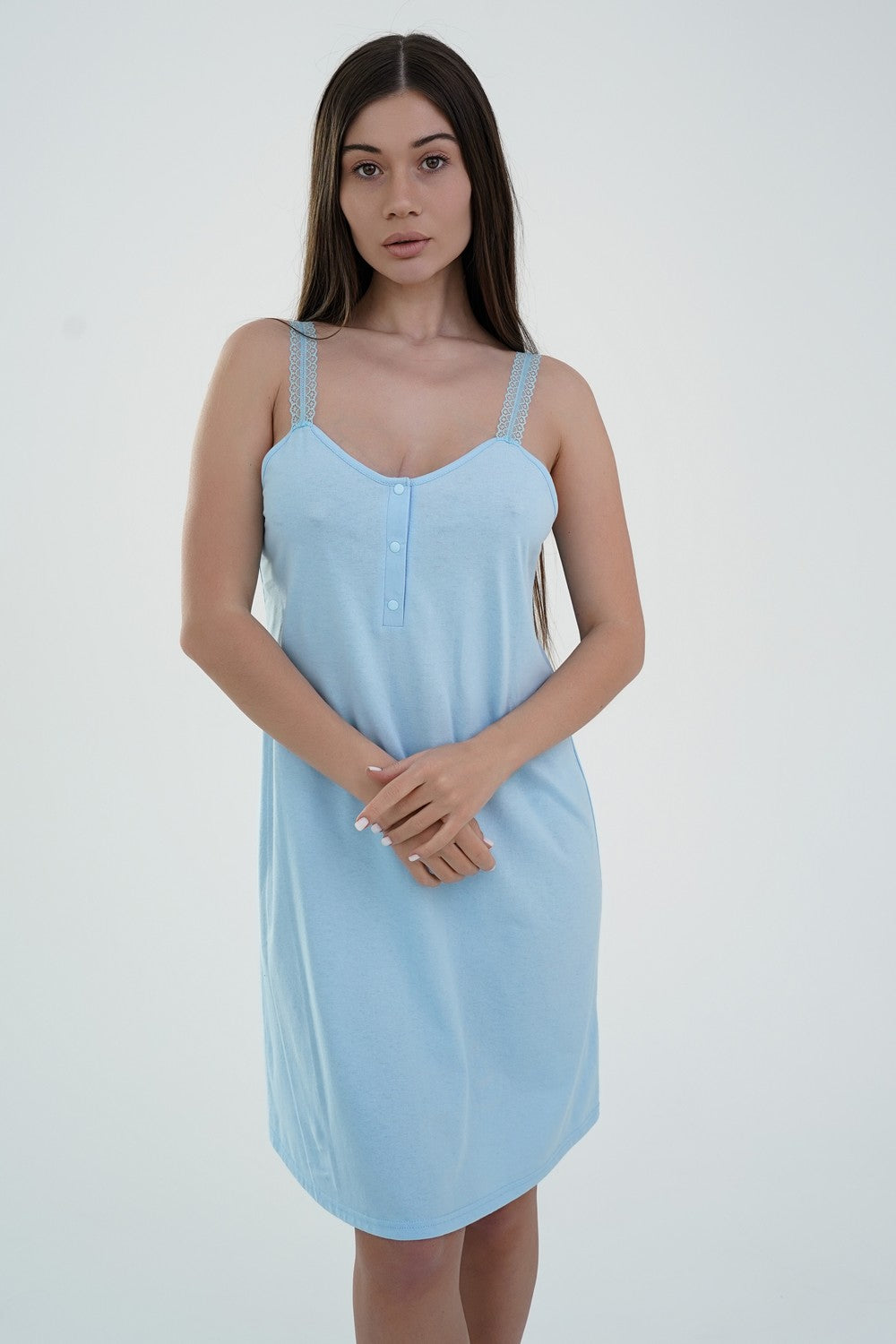 Сорочка для вагітних та годуючих мам 24144 blue