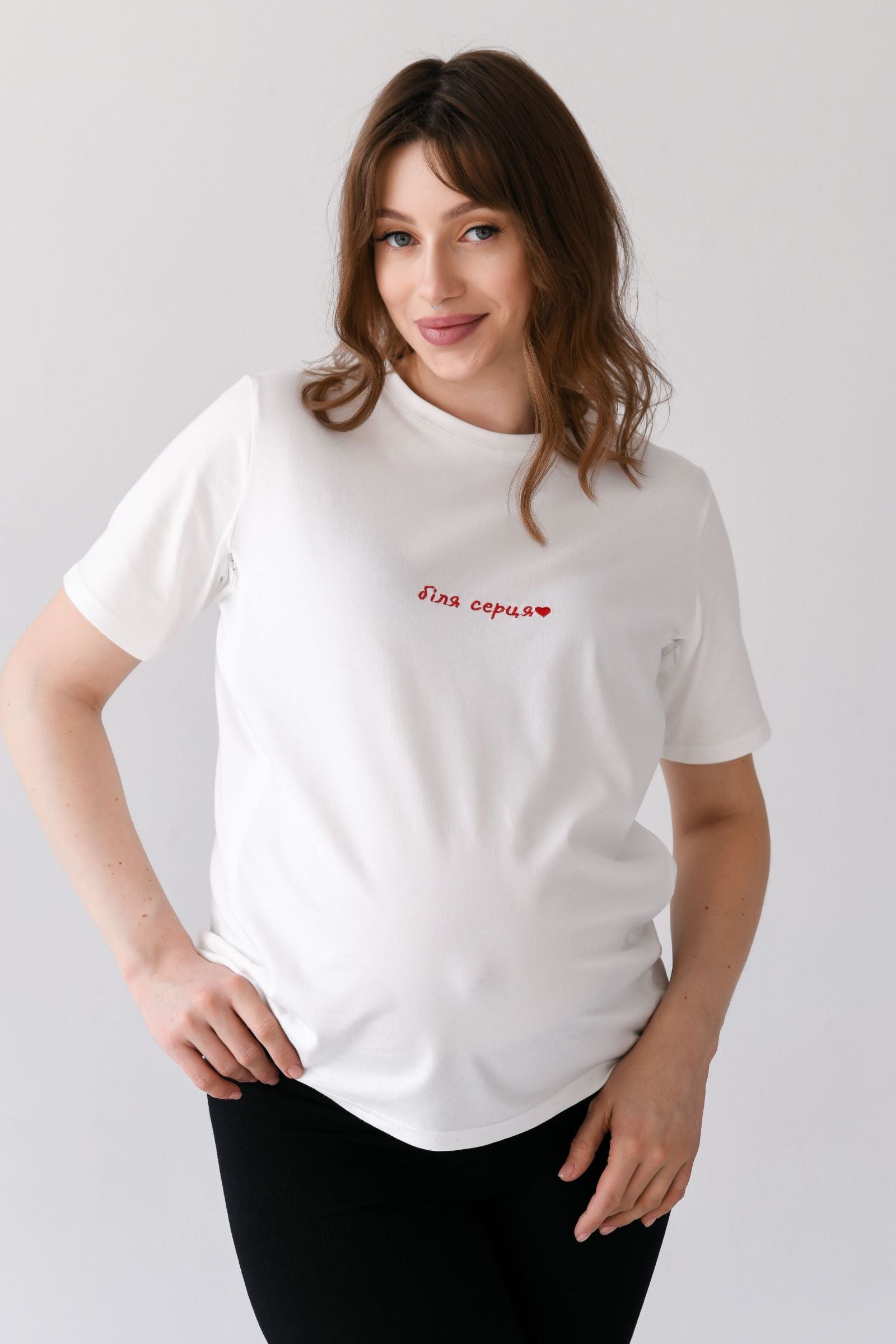 Хлопковая футболка для кормящих мам 24302 Simple&Basic milk