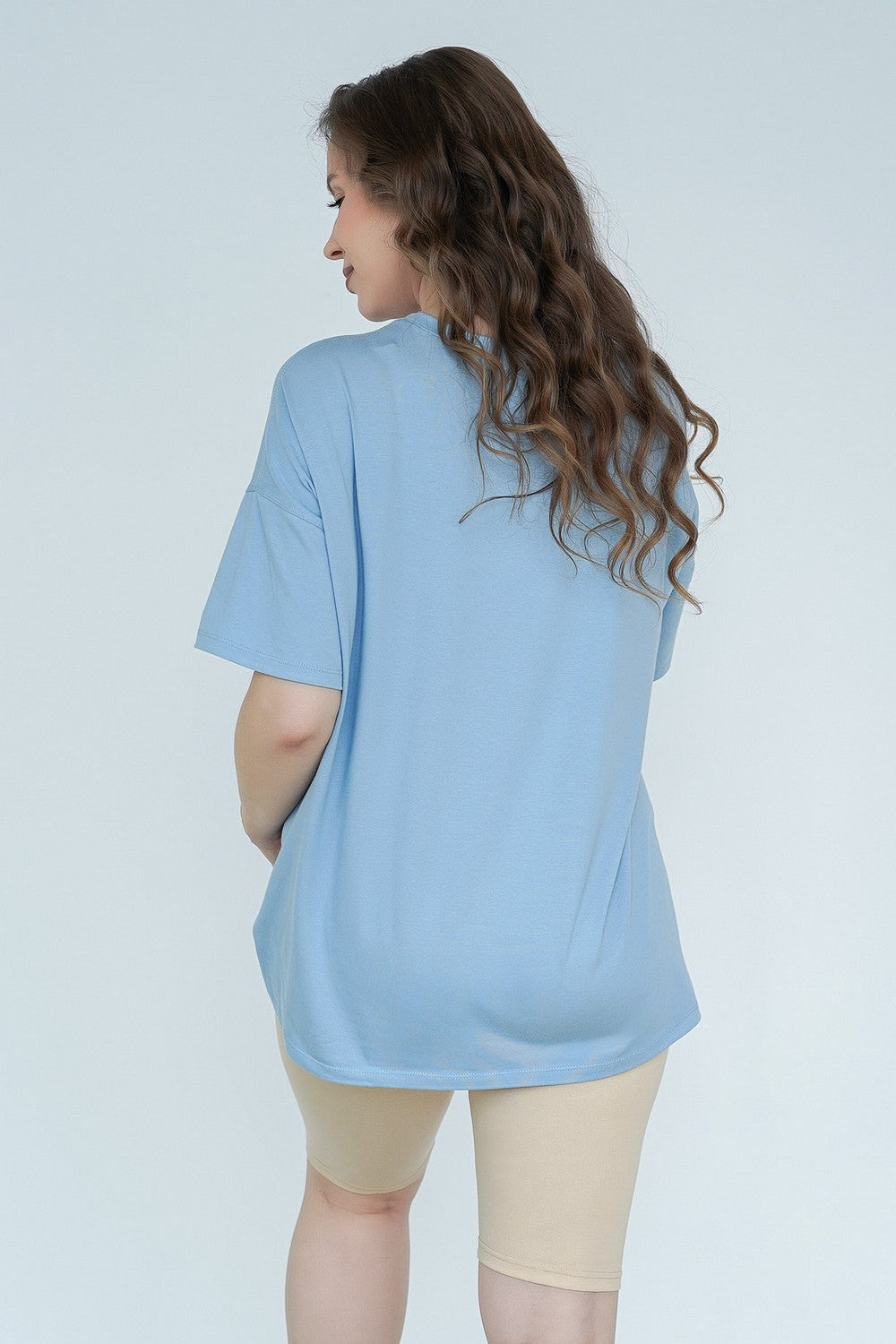 Хлопковая футболка для кормящих мам 24303 Bloom blue