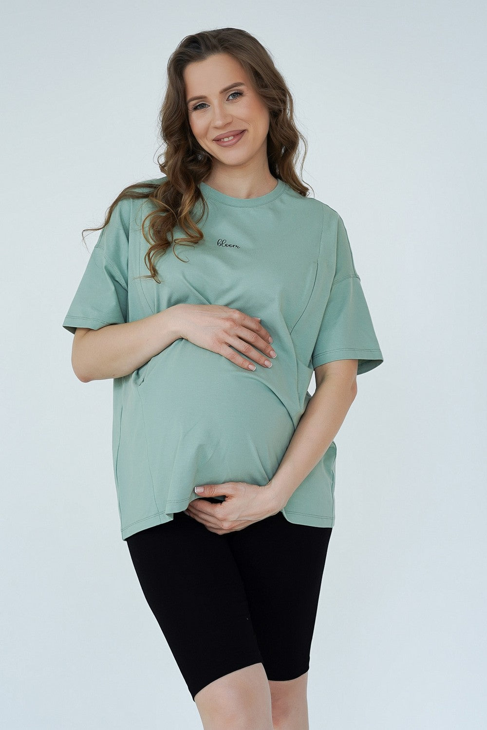 Хлопковая футболка для кормящих мам 24303 Bloom menthol