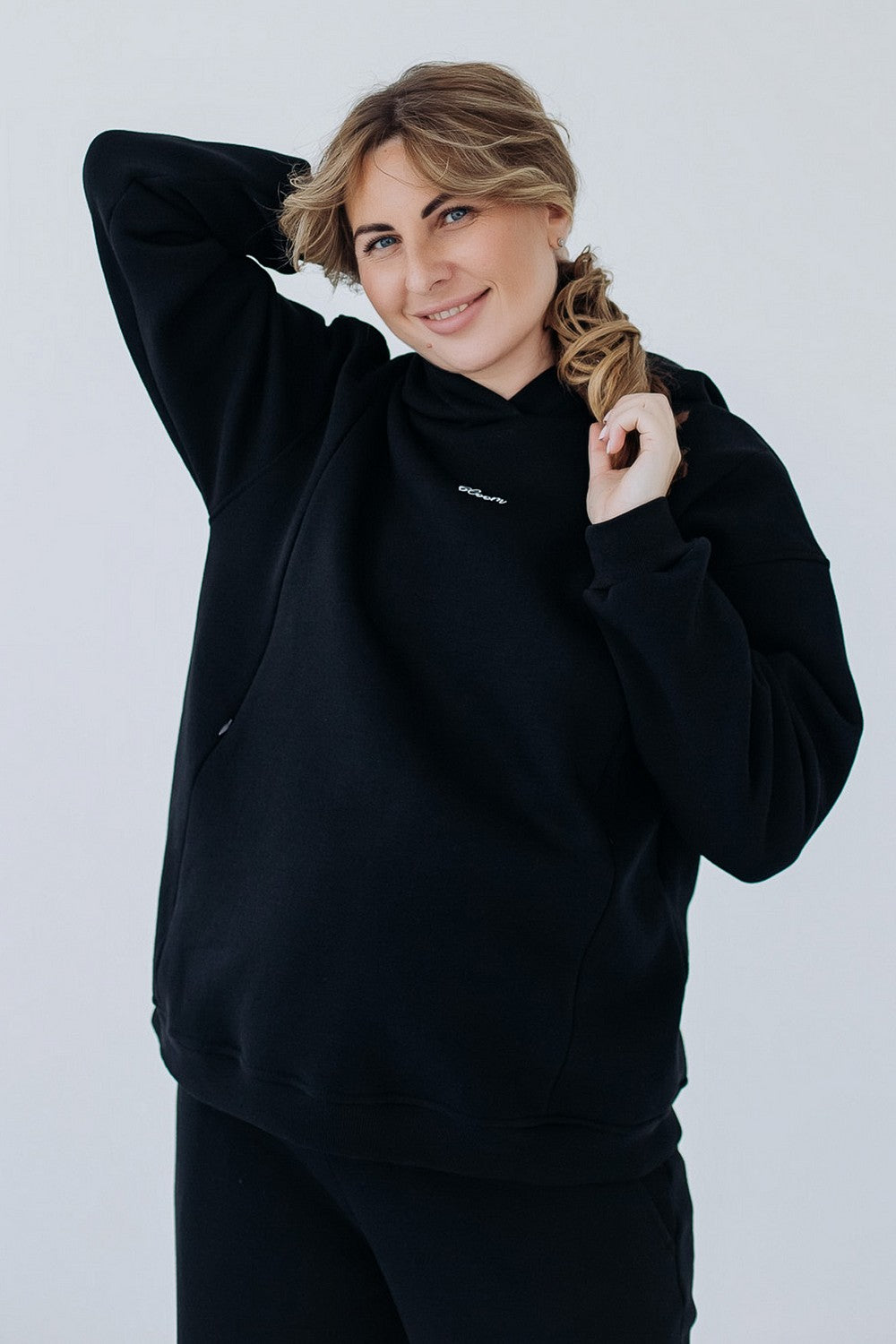 Хлопковое худи для беременных 29000 Bloom black
