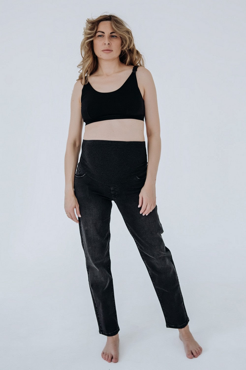 Джинсы бойфренды для беременных 41000 black