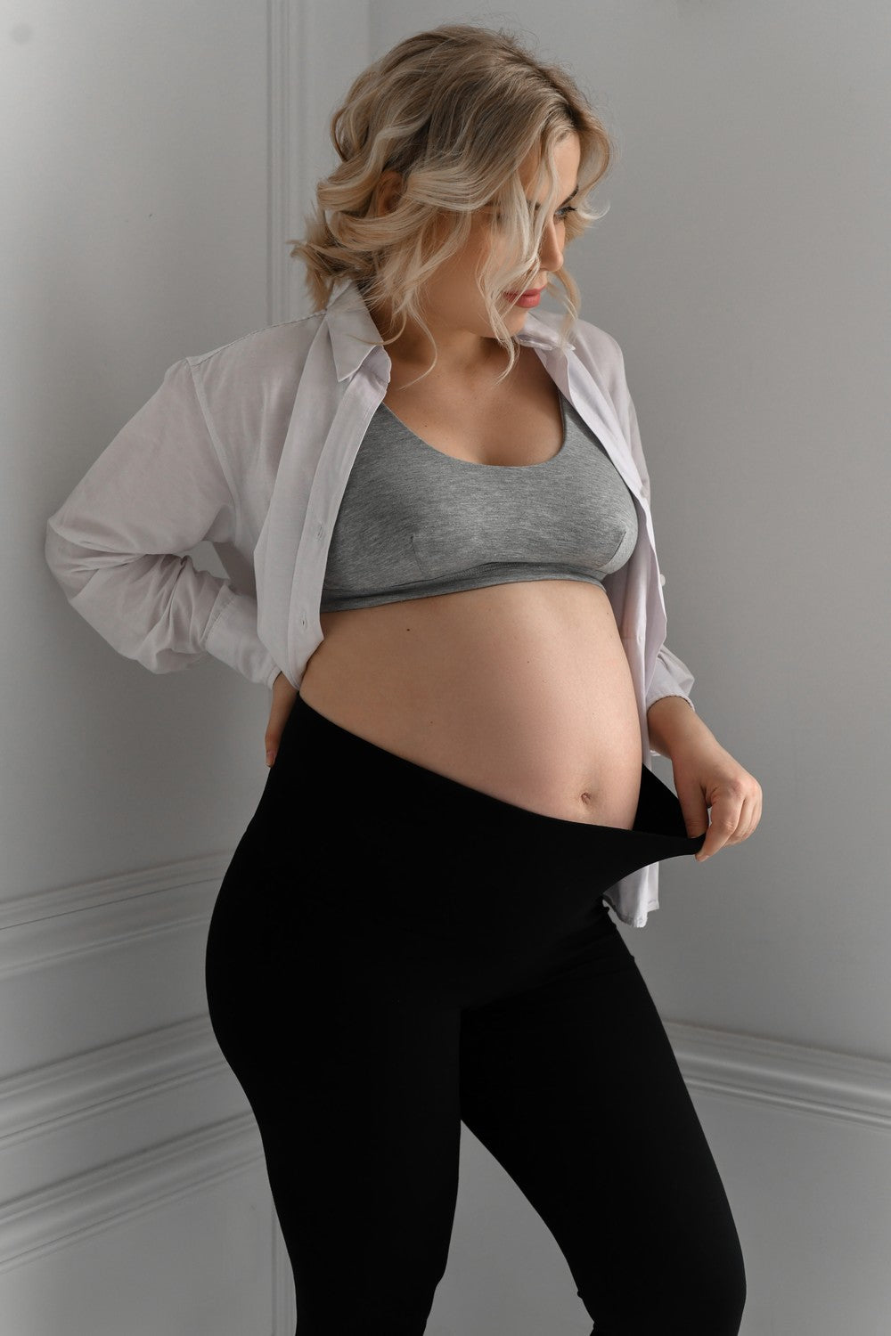 Хлопковые леггинсы для беременных 635