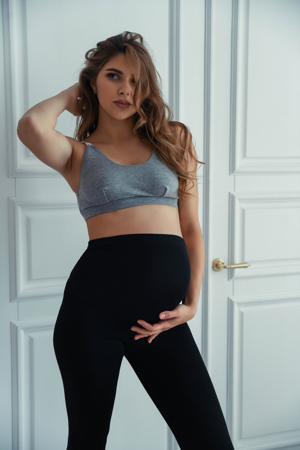 Бавовняний топ для годуючих мам 822 gray melange