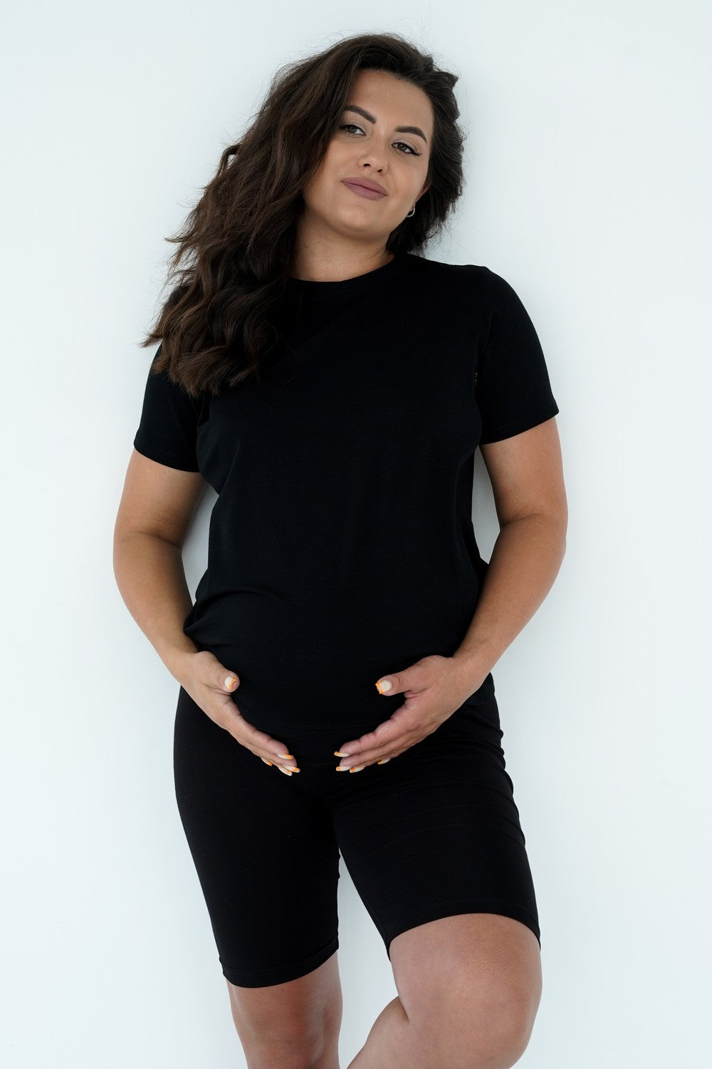 Бавовняна футболка для вагітних 24300 black